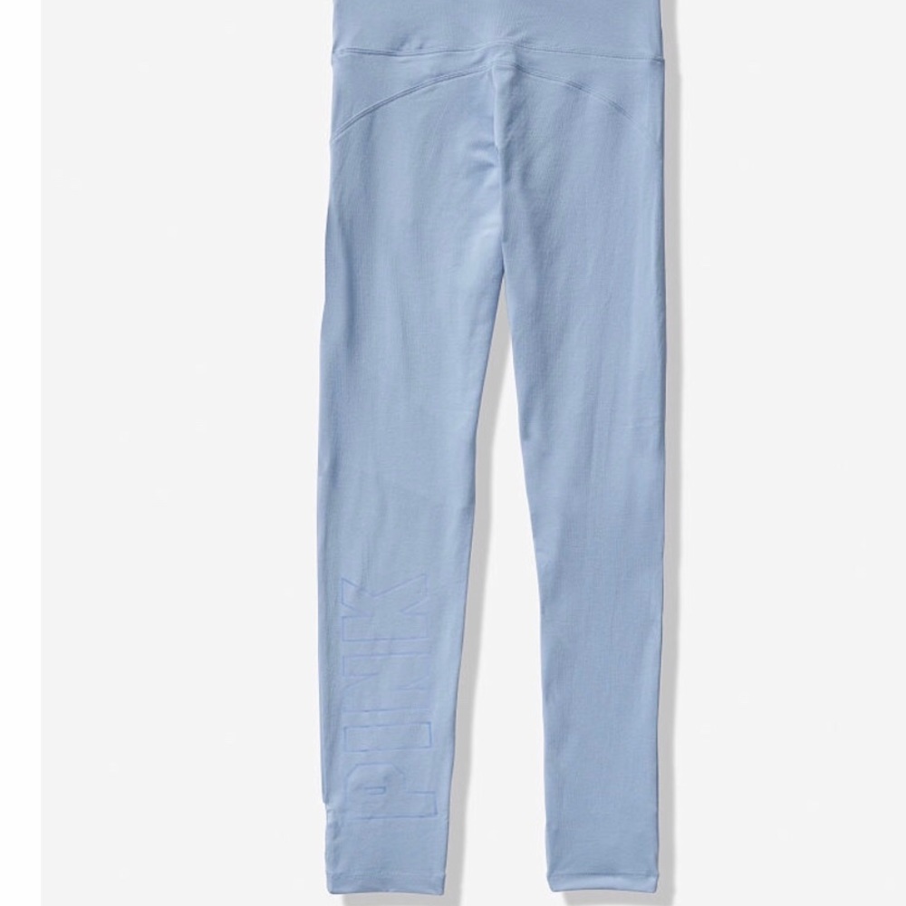 VS Pink High Wasit Cotton Mesh Legging:Blue, US M - Picture 4 of 6
